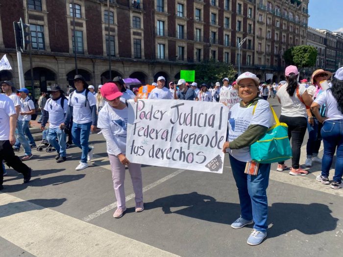 En la manifestación, las y los trabajadores del Poder Judicial defendieron su labor.