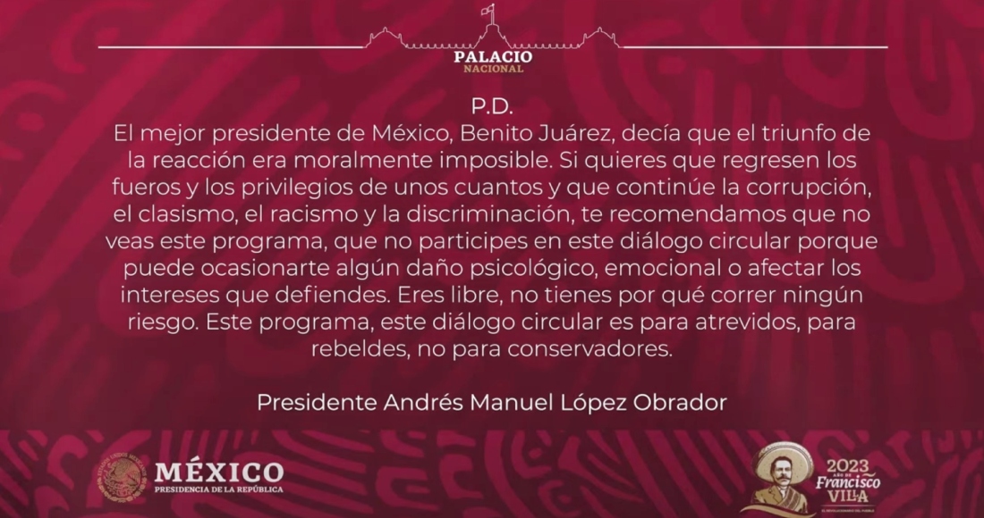 Nueva posdata de AMLO.