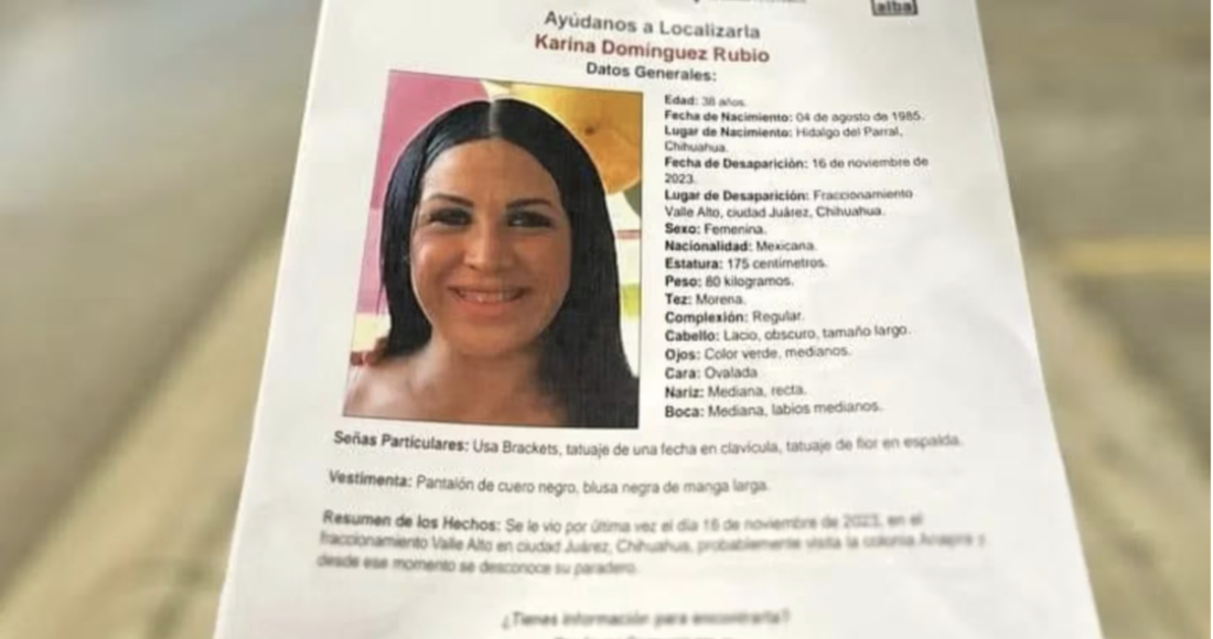 La activista Karina Rubio Domínguez, de 36 años, recibió un impacto de bala, de acuerdo con reportes de la Fiscalía de Chihuahua.