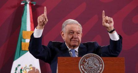 El Presidente Andrés Manuel López Obrador en conferencia de prensa.