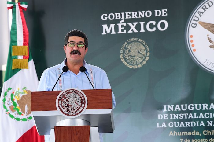 El pasado 8 de agosto de 2021, Javier Corral durante la inauguración del cuartel de la Guardia Nacional (GN) en Ahumada, Chihuahua.