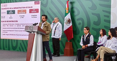 El director general del Instituto Mexicano del Seguro Social (IMSS), Zoé Robledo, anunció este jueves un plan institucional para la reconstrucción de clínicas y hospitales afectados por el huracán “Otis” en Guerrero. Foto: Especial.