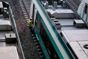 El Tren Maya en la estación San Francisco en Campeche, minutos antes de su recorrido inaugural con dirección a Cancún.