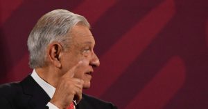 Andrés Manuel López Obrador, presidente de México, durante su intervención en la conferencia de prensa matutina realizada en Palacio Nacional.