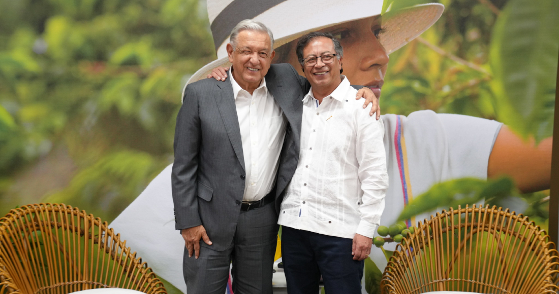 El Presidente de Colombia, Gustavo Petro, y su homólogo, Andrés Manuel López Obrador, durante su visita al país colombiano, en septiembre de este año. Foto: X @infopresidencia