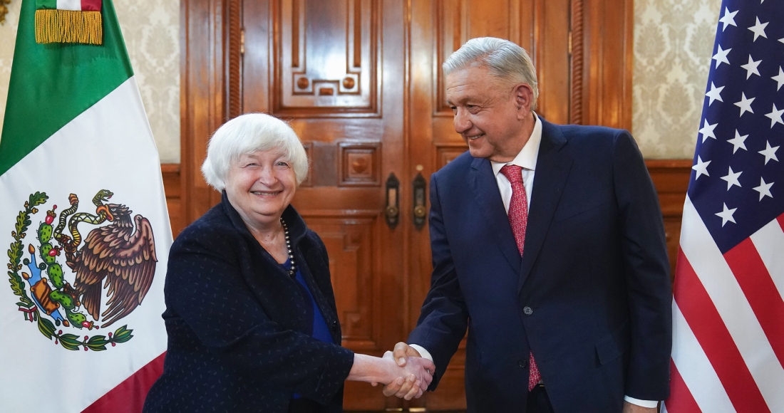 El Presidente de México, Andrés Manuel López Obrador, se reunió hoy con Janet Louis Yellen, Secretaria del Departamento del Tesoro de Estados Unidos, en un encuentro que el mandatario calificó de "productivo y agradable".