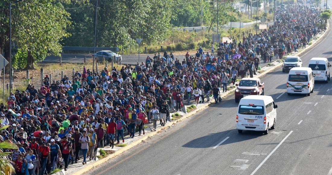 Los migrantes parten de Tapachula, México, el domingo 24 de diciembre de 2023.