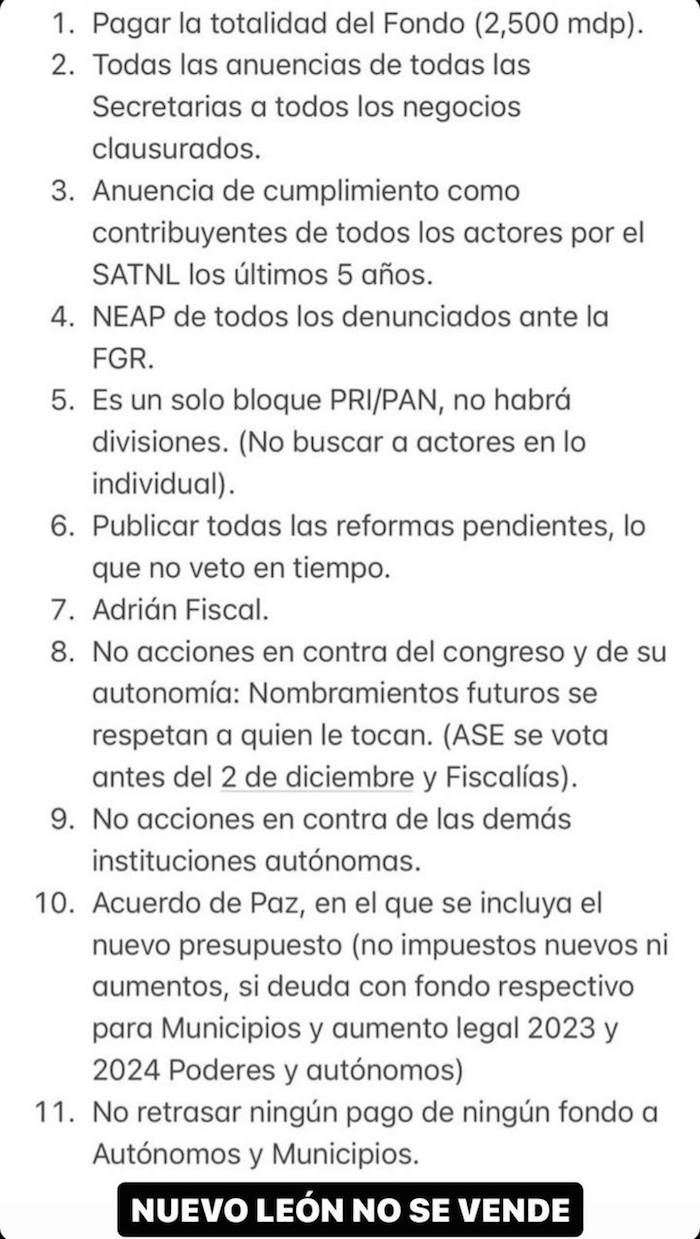 La publicación que Samuel García compartió en Instagram.