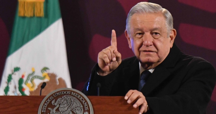 El Presidente Andrés Manuel López Obrador en conferencia de prensa.