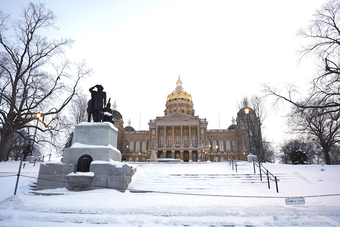 El Capitolio estatal de Iowa, el lunes 15 de enero de 2024, en Des Moines, Iowa.