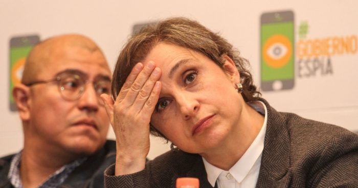 El Juez encargado del primer juicio en México por espionaje con la tecnología Pegasus, del que la prestigiosa periodista Carmen Aristegui fue víctima, absolvió al único acusado del caso, pero consideró demostrado que Aristegui fue espiada, por lo que pidió a la Fiscalía que siga investigando el tema. Foto: Isaac Esquivel, Cuartoscuro