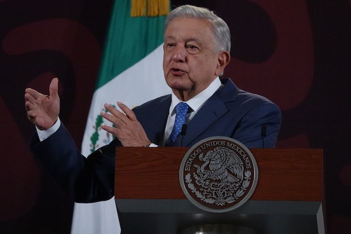 El Presidente Andrés Manuel López Obrador en conferencia de prensa.