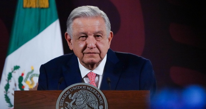 El Presidente Andrés Manuel López Obrador en conferencia de prensa.