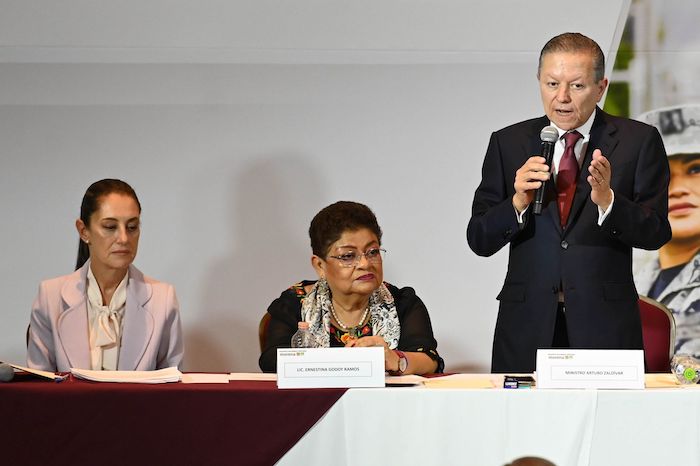 Arturo Zaldívar, coordinador de las mesas de justicia en el proyecto de Nación, fue quien tomó la palabra para mostrar en qué consiste la reforma al Poder Judicial, pues en la construcción de la paz, "todos los actores y poderes del Estado tienen una responsabilidad fundamental, y el Poder Judicial de la Federación no es la excepción".