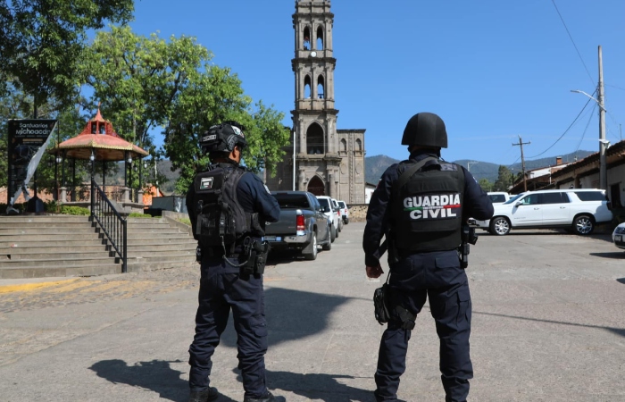 Operativo tras el asesinato del tesorero de Senguio, Michoacán.