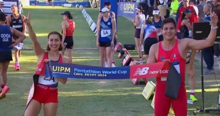 Los mexicanos Mariana Arceo y Duilio Carrillo, obtuvieron la medalla de oro en la prueba de relevos mixtos, dentro de la Copa del Mundo de Pentatlón Moderno celebrada en El Cairo, Egipto.