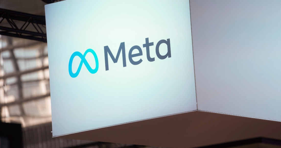 El logotipo de Meta en la exhibición Vivatech en París, Francia, el 14 de junio de 2023.