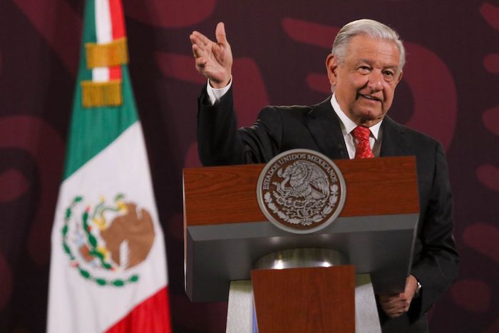 El Presidente Andrés Manuel López Obrador en conferencia de prensa.