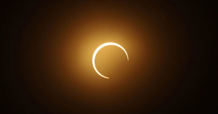 Eclipse anular solar que se pudo observar en la Península de Yucatán el 15 de octubre de 2023. 