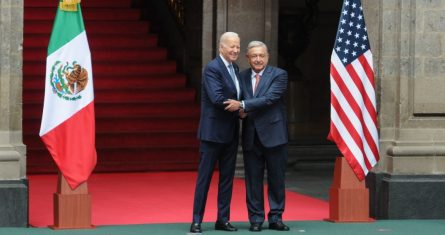 Joe Biden, Presidente de Estados Unidos, y Andrés Manuel López Obrador, su homólogo mexicano, en Palacio Nacional el 9 de enero de 2023.