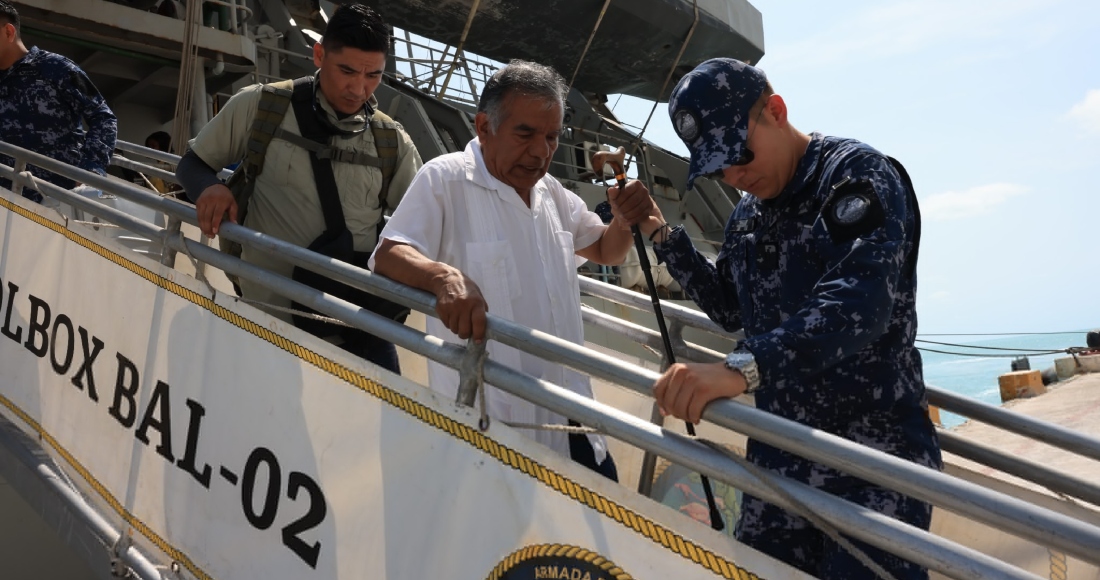 Después de viajar durante cinco días en el buque ARM Isla Holbox, las y los 34 repatriados podrán volver a reunificarse con sus familiares.