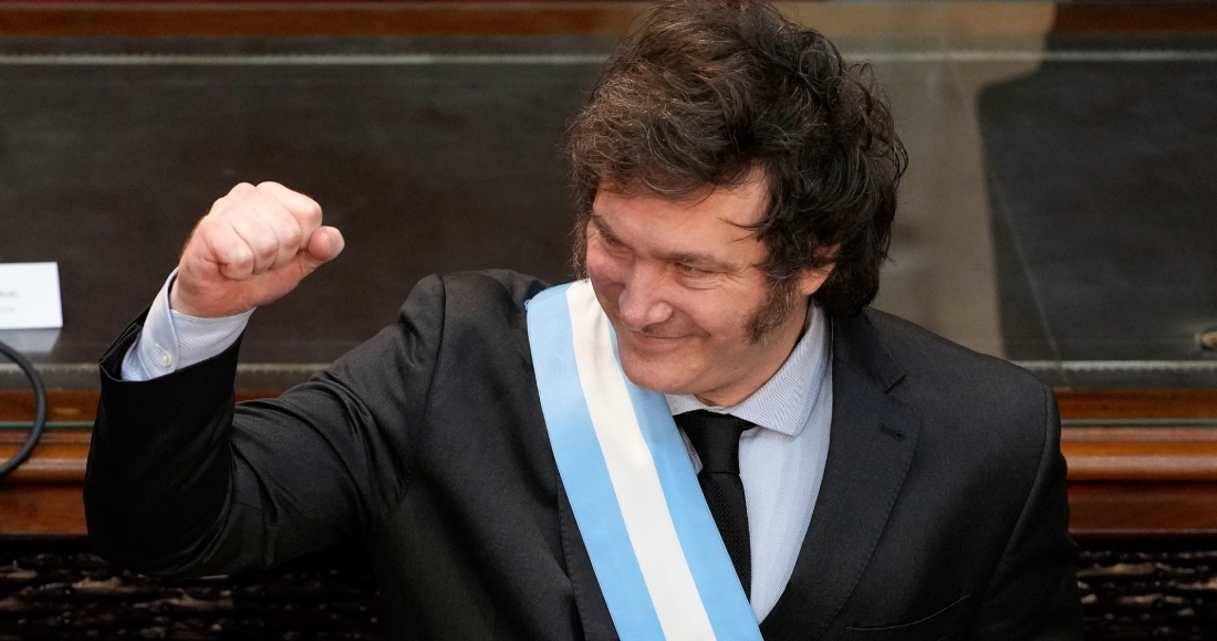 El Presidente Javier Milei se dirige a los legisladores en la sesión de apertura legislativa en Buenos Aires, Argentina, el viernes 1 de marzo de 2024.