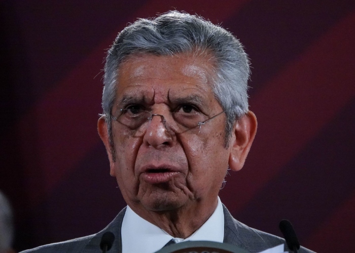 Roberto Salcedo Aquino, Secretario de la Función Pública (SFP) de Andrés Manuel López Obrador en la conferencia del 29 de junio de 2023. 