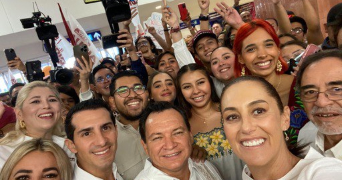 Claudia Sheinbaum, candidata presidencial, llegó a Yucatán para una gira de dos días.