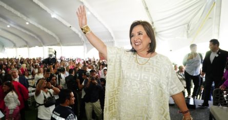 Xóchitl Gálvez Ruiz, candidata presidencial de la oposición, durante un evento en el Estado de México.