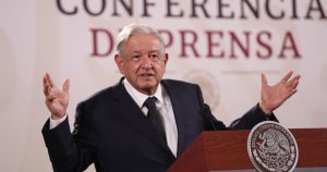 Andrés Manuel López Obrador, Presidente de México, durante conferencia de prensa en Palacio Nacional donde se habló del problema de inseguridad en Chiapas