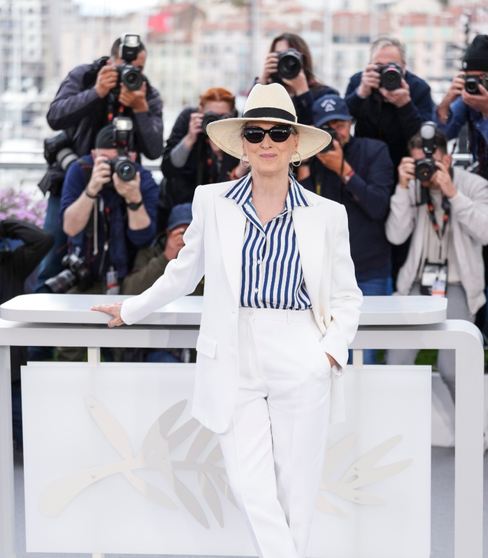 Meryl Streep posa durante una sesión de la Palma de Oro en la 77a edición del Festival de Cine de Cannes, en Francia el martes 14 de mayo de 2024.