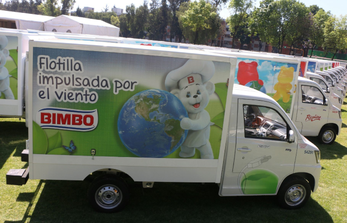 Flotilla de 100 automóviles eléctricos híbridos de Grupo Bimbo.