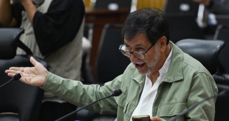 Gerardo Fernández Noroña, representate del PT en el INE, participa en la sesión del Consejo General.