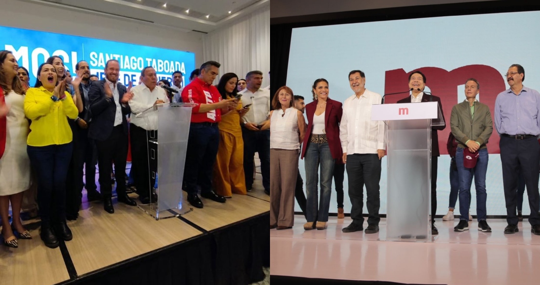 Mario Delgado Carrillo, dirigente nacional de Morena, así como Alejandro Moreno Cárdenas, líder del PRI, y Marko Cortés Mendoza, del PAN, se proclamaron al cierre de las urnas ganadores en la mayoría de los nueve estados que renovaron sus gubernaturas.