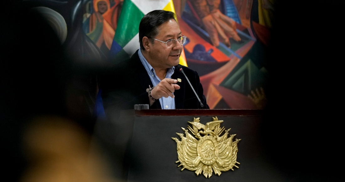 El Presidente boliviano, Luis Arce, en una comparecencia ante la prensa el día después de una movilización militar masiva frente al Palacio Presidencial que calificó de intento de golpe de Estado, en La Paz, Bolivia, el jueves 27 de junio de 2024.