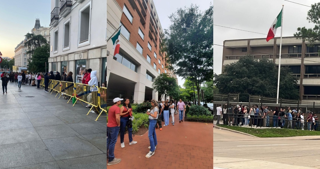 Los consulados mexicanos en Estados Unidos presentaron este domingo largas filas al inicio de esta jornada electoral histórica para México, donde se elige al nuevo Presidente o a la nueva Presidenta del país, a nueve gobernadores o gobernadoras, a las y los representantes de la Cámara de Diputados y del Senado, y más de 20 mil cargos públicos.