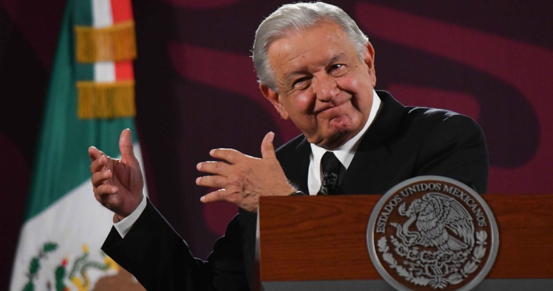 Andrés Manuel López Obrador, Presidente de México, durante su intervención en la conferencia matutina realizada en Palacio Nacional.