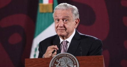 El Presidente Andrés Manuel López Obrador en conferencia de prensa.