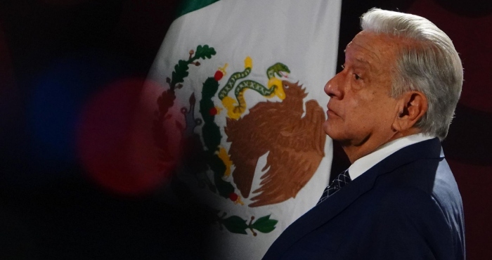 El Presidente Andrés Manuel López Obrador en conferencia de prensa.