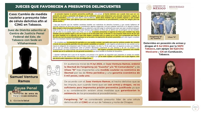 El Subsecretario de Seguridad habló de "un cambio de medida cautelar a presunto líder de célula delictiva afín al Cártel Jalisco Nueva Generación".