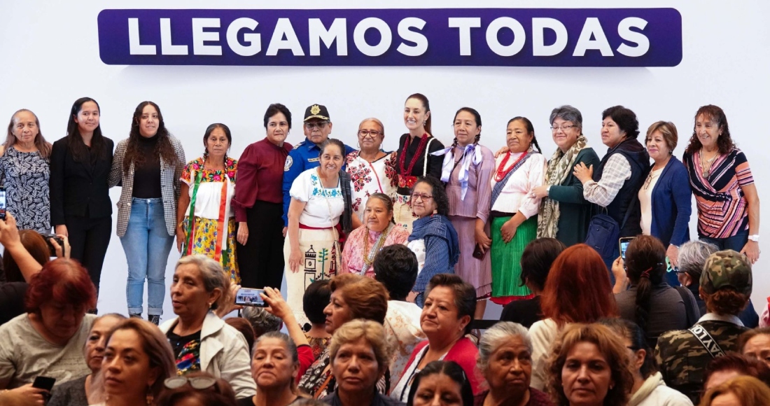 Claudia Sheinbaum Pardo, virtual Presidenta electa de México, durante un encuentro con mujeres de 60 a 64 años, denominado "Llegamos todas", realizado en el Museo de la Ciudad de México.