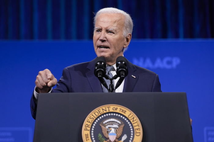 El Presidente Joe Biden habla durante un evento en Las Vegas, el 16 de julio de 2024.