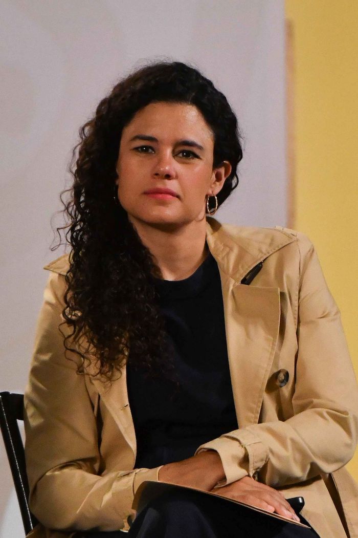 Luisa María Alcalde Luján, Secretaria de Gobernación, durante la conferencia matutina realizada en Palacio Nacional.