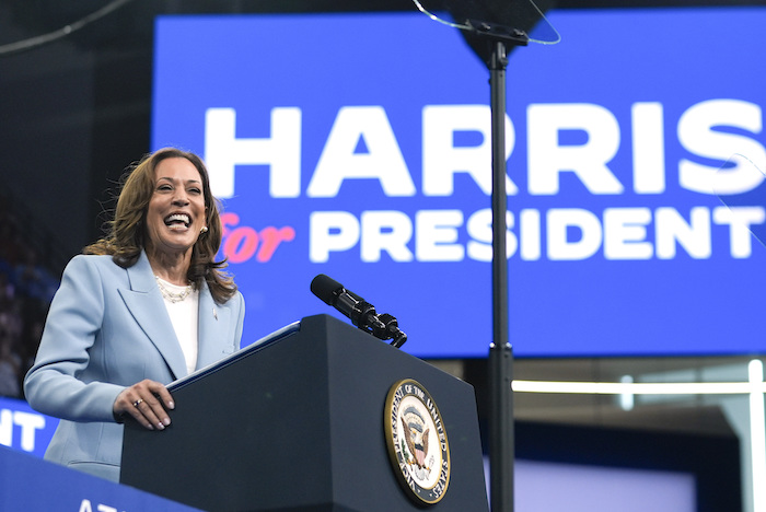 La Vicepresidenta Kamala Harris durante un evento de campaña el 30 de julio de 2024 en Atlanta.