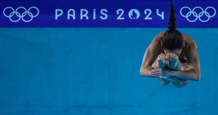 La mexicana Gabriela Agúndez García en la final de plataforma en los Juegos Olímpicos, el martes 6 de agosto de 2024, en Saint-Denis, Francia.