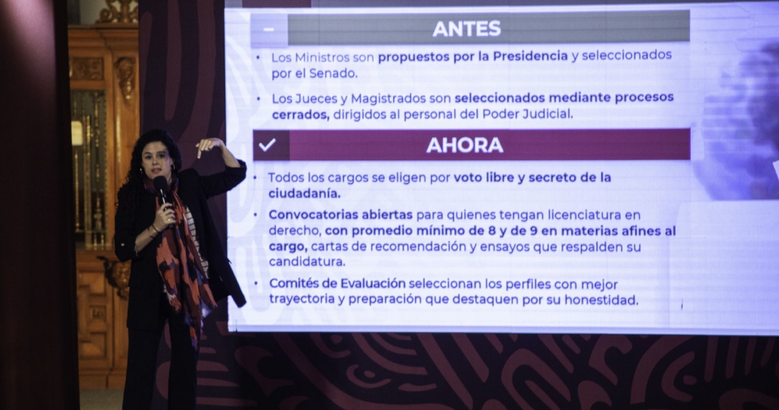 Según la Secretaria de Gobernación, las y los ciudadanos podrán ver los nombres de las y los candidatos en el reverso de la boleta, y anotarán en la parte delantera del documento a quienes deseen escoger. De aprobarse la reforma, el primero de junio de 2025 la ciudadanía podrá elegir 34 cargos del Poder Judicial.