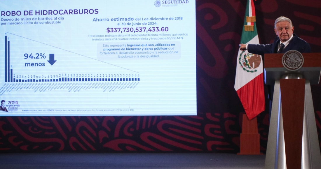 Andrés Manuel López Obrador, Presidente de México, durante la conferencia matutina en Palacio Nacional.