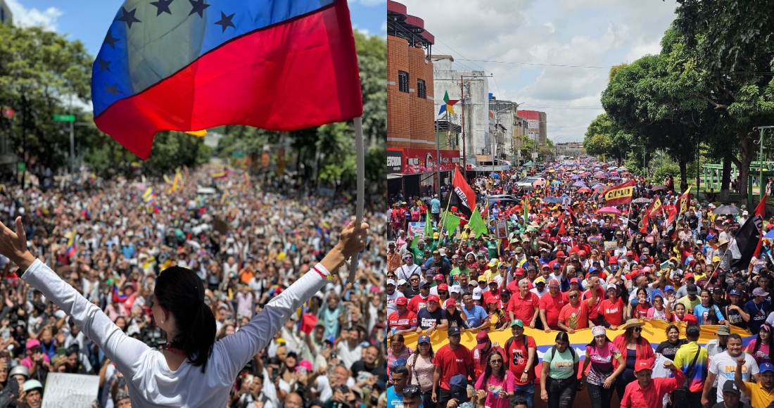 Venezolanos salen a las calles para manifestarse.