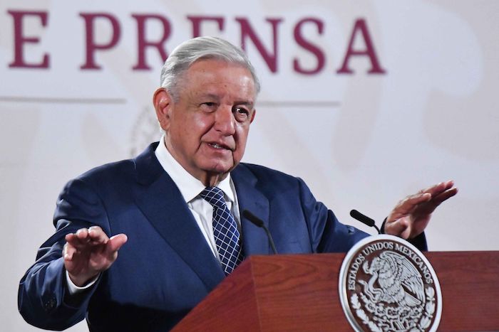 El Presidente Andrés Manuel López Obrador en conferencia de prensa.