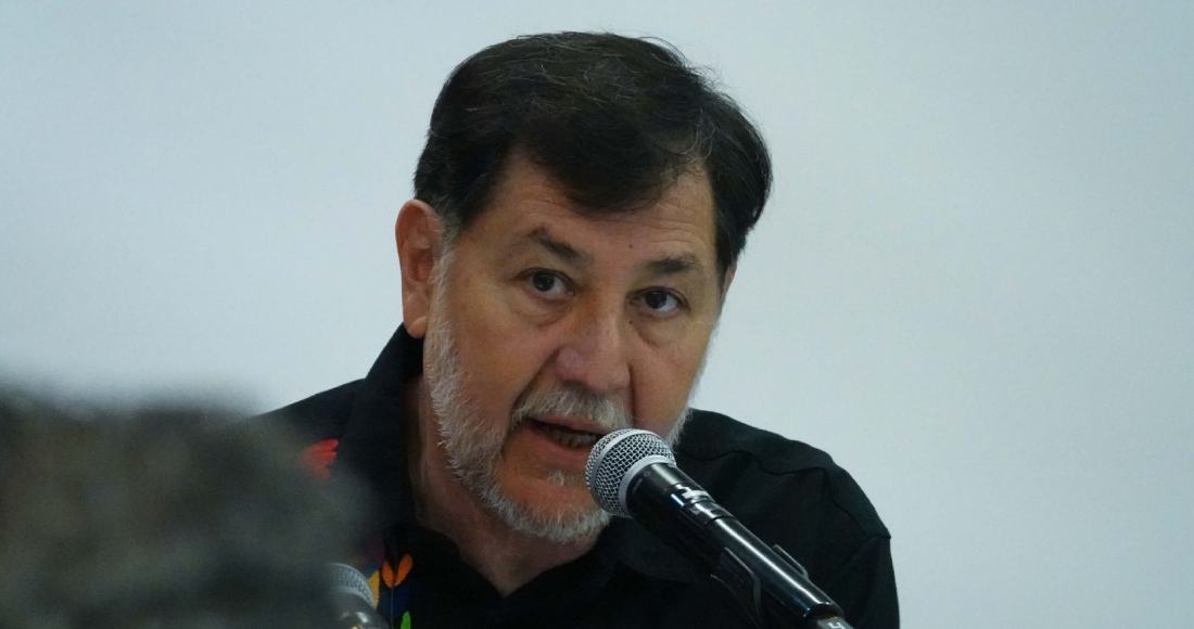 Gerardo Fernández Noroña, presidente de la Mesa Directiva en el Senado, durante su participación en la primera reunión de las Comisiones Unidas de Puntos Constitucionales y de Estudios Legislativos.